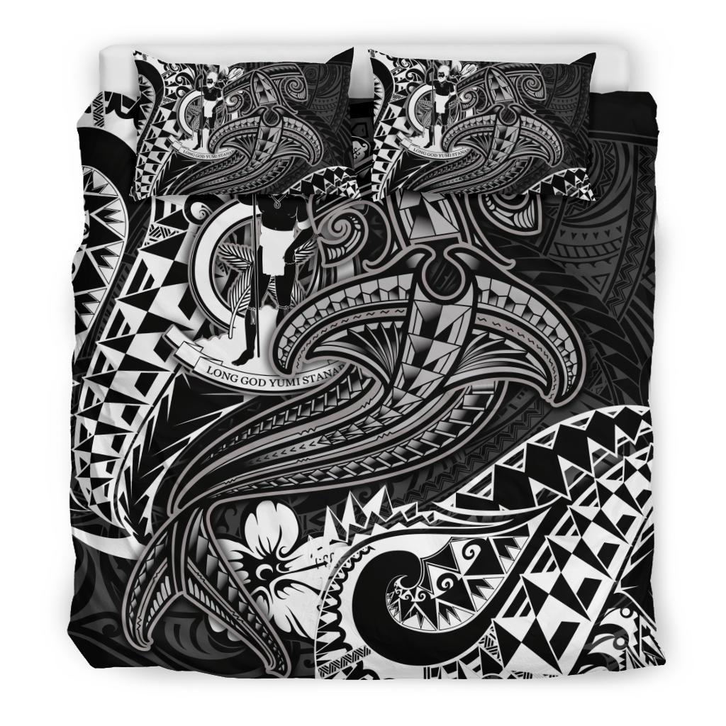 Vanuatu Polynesian Bedding Set - White Shark Polynesian Tattoo - Polynesian Pride