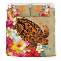 Hawaii Bedding Set - Hawaii Tropical Turtle Hibiscus And Plumeria Bedding Set - Polynesian Pride