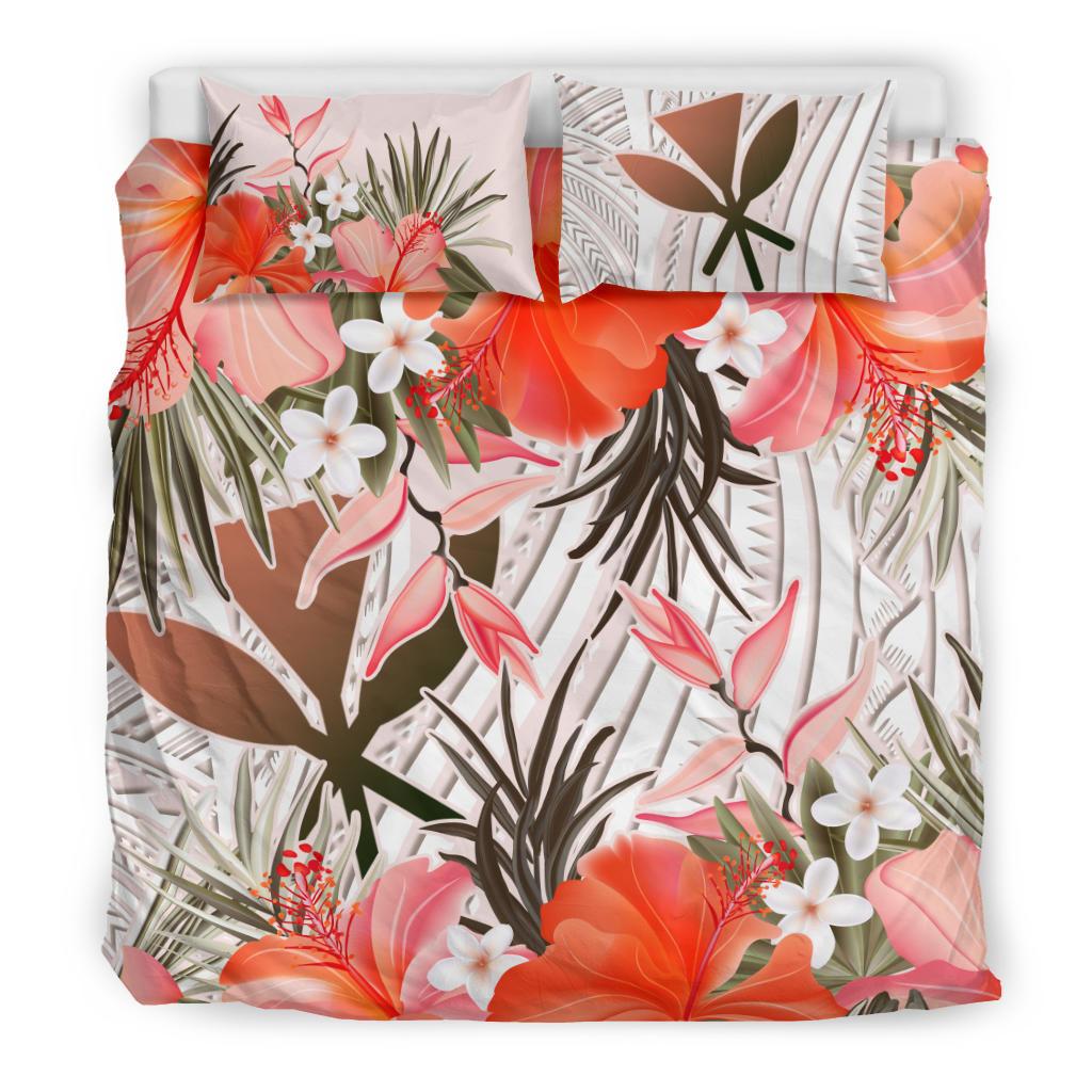 Polynesian Bedding Set - Hawaii Duvet Cover Set - Kanaka Maoli Vintage Floral - Polynesian Pride