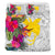 Papua New Guinea Bedding Set - Hibiscus Polynesian Pattern White Version - Polynesian Pride