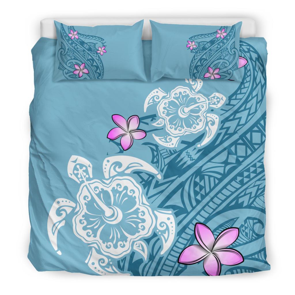 Hawaii Bedding Set - Hawaii Turtle Plumeria Polynesian Simple Bedding Set - Polynesian Pride