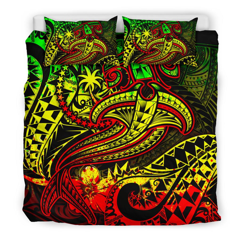 Chuuk Bedding Set - Reggae Shark Polynesian Tattoo - Polynesian Pride