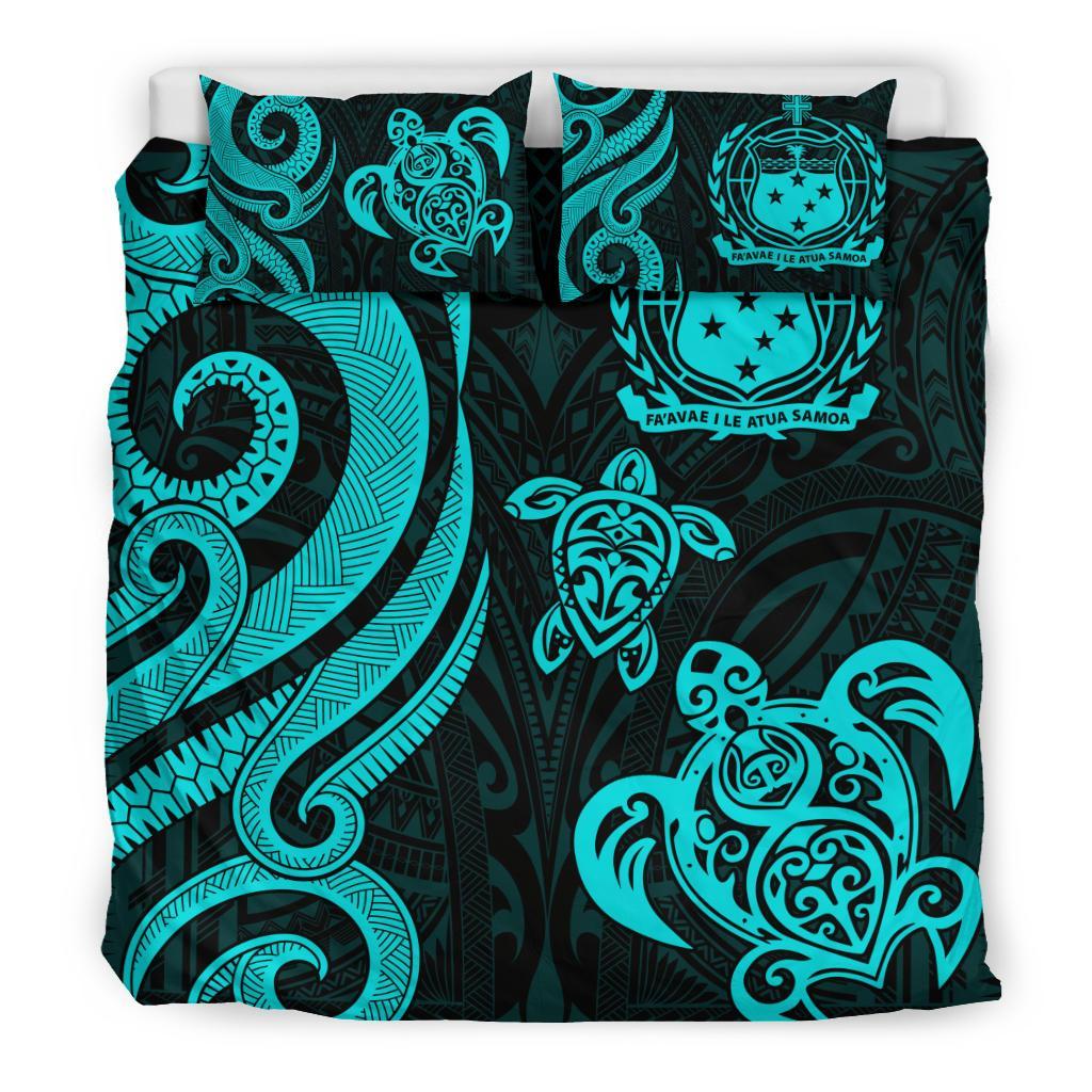 Samoa Polynesian Bedding Set - Turquoise Tentacle Turtle - Polynesian Pride