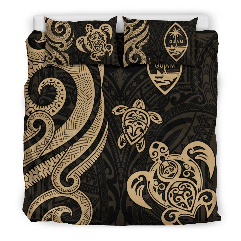 Guam Polynesian Bedding Set - Gold Tentacle Turtle - Polynesian Pride