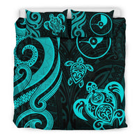 Yap Micronesian Bedding Set - Turquoise Tentacle Turtle - Polynesian Pride