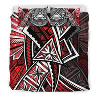 American Samoa Bedding Set - Tribal Flower Special Pattern Red Color - Polynesian Pride