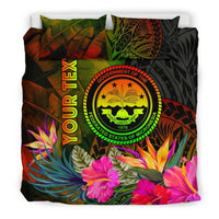 Federated States of Micronesia Polynesian Personalised Bedding Set - Hibiscus and Banana Leaves - Polynesian Pride