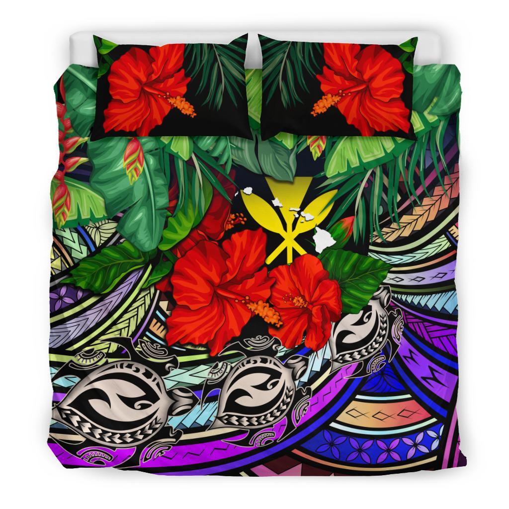 Kanaka Maoli (Hawaiian) Bedding Set - Polynesian Turtle Colorful And - Polynesian Pride