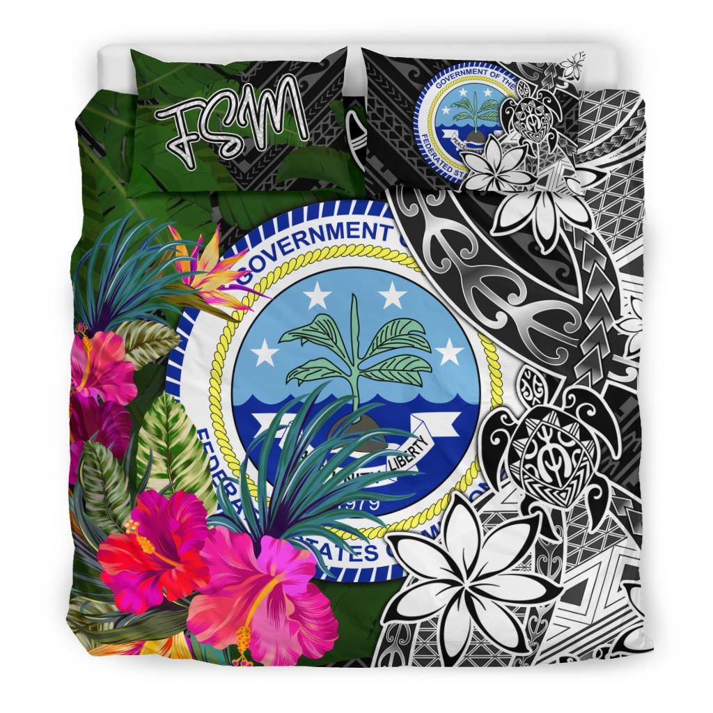 Federated States of Micronesia Bedding Set - Turtle Plumeria Banana Leaf - Polynesian Pride