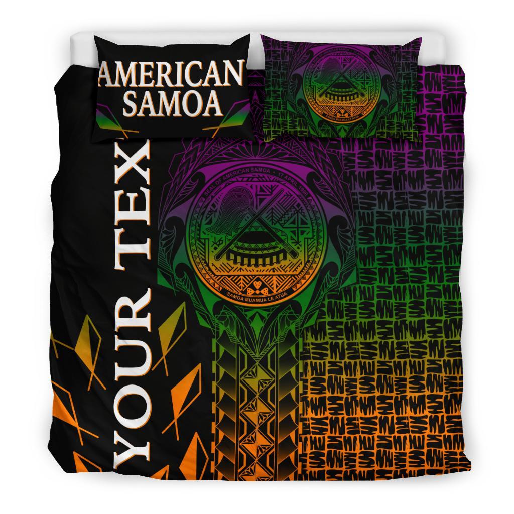 American Samoa Custom Personalised Bedding Set - AS Seal Rocket Style - Polynesian Pride