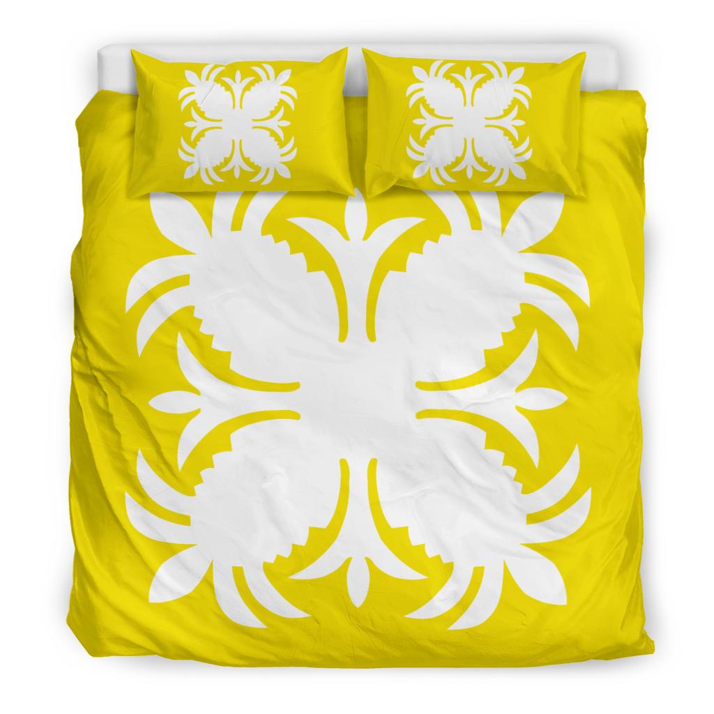 Hawaiian Bedding Set Royal Pattern - Yellow - A2 Style - Polynesian Pride
