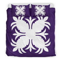 Hawaiian Bedding Set Royal Pattern - Purple - A2 Style - Polynesian Pride