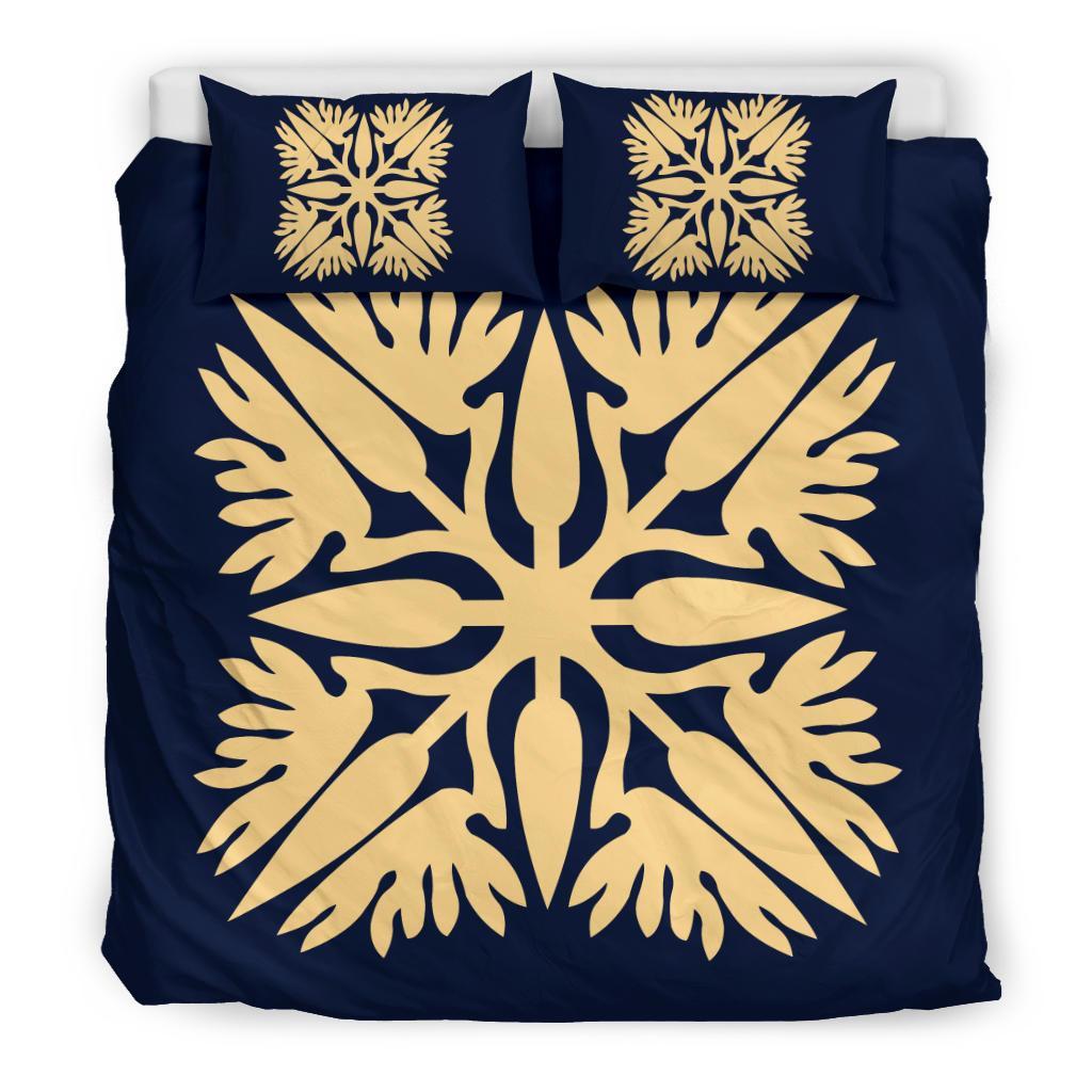 Hawaiian Bedding Set Royal Pattern - Indigo - A3 Style - Polynesian Pride