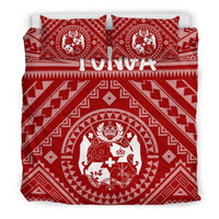 Tonga Bedding Set - Tonga Seal With Polynesian Tattoo Style (Red) - Polynesian Pride