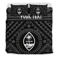 Guam Personalised Bedding Set - Guam Seal With Polynesian Tattoo Style (Black) - Polynesian Pride