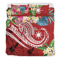 The Philippines Bedding Set - Summer Plumeria (Red) - Polynesian Pride