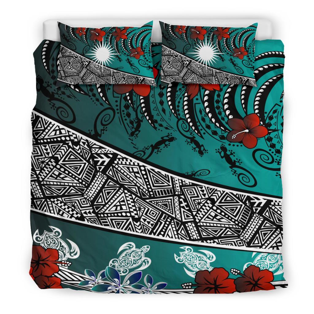 Marshall Islands Bedding Set - Lizard And Turtle Green - Polynesian Pride