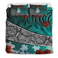 New Caledonia Bedding Set - Lizard And Turtle Green - Polynesian Pride