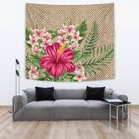 Lauhala Hibiscus Tapestry - Polynesian Pride