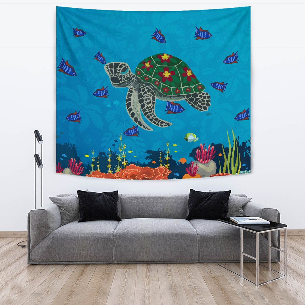 Sea Cartoon Tapestry - Polynesian Pride