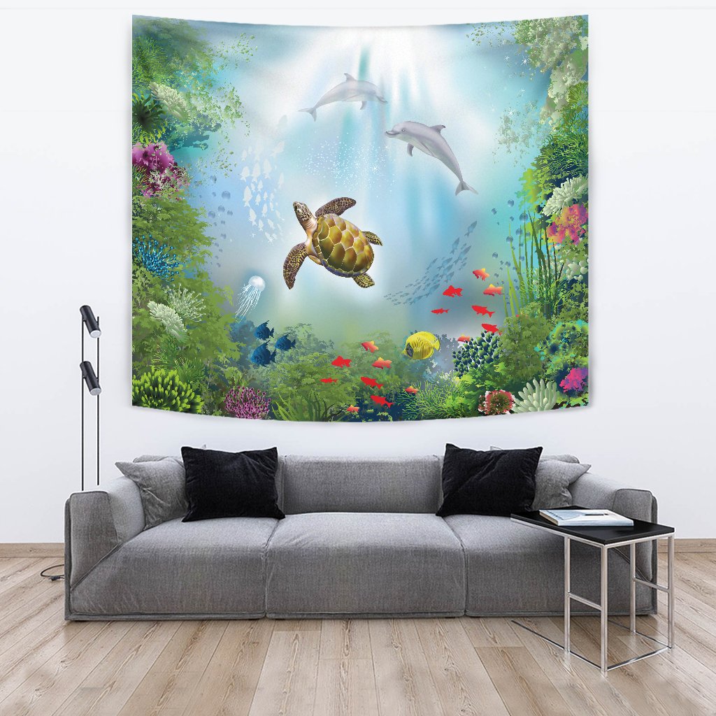 Animal Garden Ocean Tapestry - Polynesian Pride