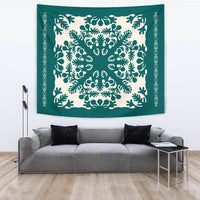 Hawaiian Quilt Tradition Turquoise Tapestry - Polynesian Pride