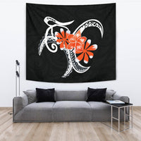Plumeria Polynesia Orange Tapestry - Polynesian Pride