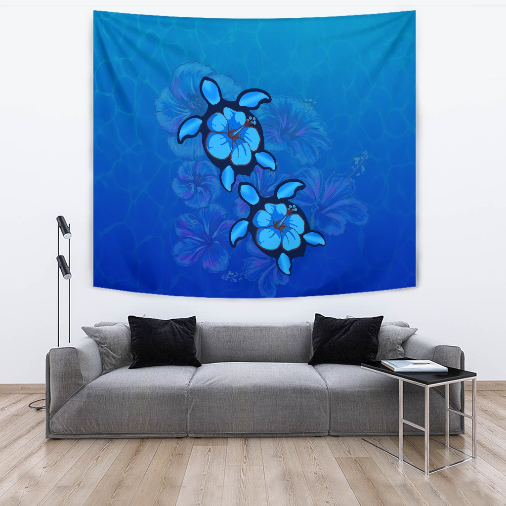 Turtle Hibiscus Ocean Tapestry - Polynesian Pride