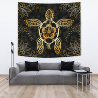 Turtle Hibiscus Yellow Tapestry - Polynesian Pride