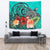 Turtle Tapestry Hibiscus Polynesian Turquoise Wall Tapestry Large 104" x 88" Turquoise - Polynesian Pride