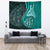 Fish Hook Polynesian Tapestry Manta Polynesian Turquoise Wall Tapestry Large 104" x 88" Turquoise - Polynesian Pride