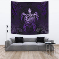 Maori Turtle Tapestry Purple Wall Tapestry Large 104" x 88" Purple - Polynesian Pride