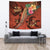 Polynesian Turtle Tapestry - Tribal Tattoo with Hibiscus Coral Wall Tapestry - Turtle Large 104" x 88" Coral - Polynesian Pride