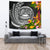 American Samoa Tapestrys - Seal Spiral Polynesian Patterns Wall Tapestry - American Samoa Large 104" x 88" Black - Polynesian Pride