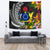 Cook Islands Tapestrys - Custom Personalised Seal Spiral Polynesian Patterns Wall Tapestry - Cook Islands Large 104" x 88" Black - Polynesian Pride