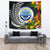 Federated States of Micronesia Tapestrys - Seal Spiral Polynesian Patterns Wall Tapestry - Federated States of Micronesia Large 104" x 88" Black - Polynesian Pride