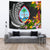 Guam Tapestrys - Custom Personalised Seal Spiral Polynesian Patterns Wall Tapestry - Guam Large 104" x 88" Black - Polynesian Pride