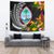 Guam Tapestrys - Seal Spiral Polynesian Patterns Wall Tapestry - Guam Large 104" x 88" Black - Polynesian Pride