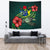 Cook Islands Polynesian Tapestry - Green Turtle Hibiscus One Style Large 104" x 88" Green - Polynesian Pride