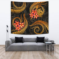 New Caledonia Tapestry - Gold Plumeria TAPESTRY Large 104" x 88" GOLD - Polynesian Pride