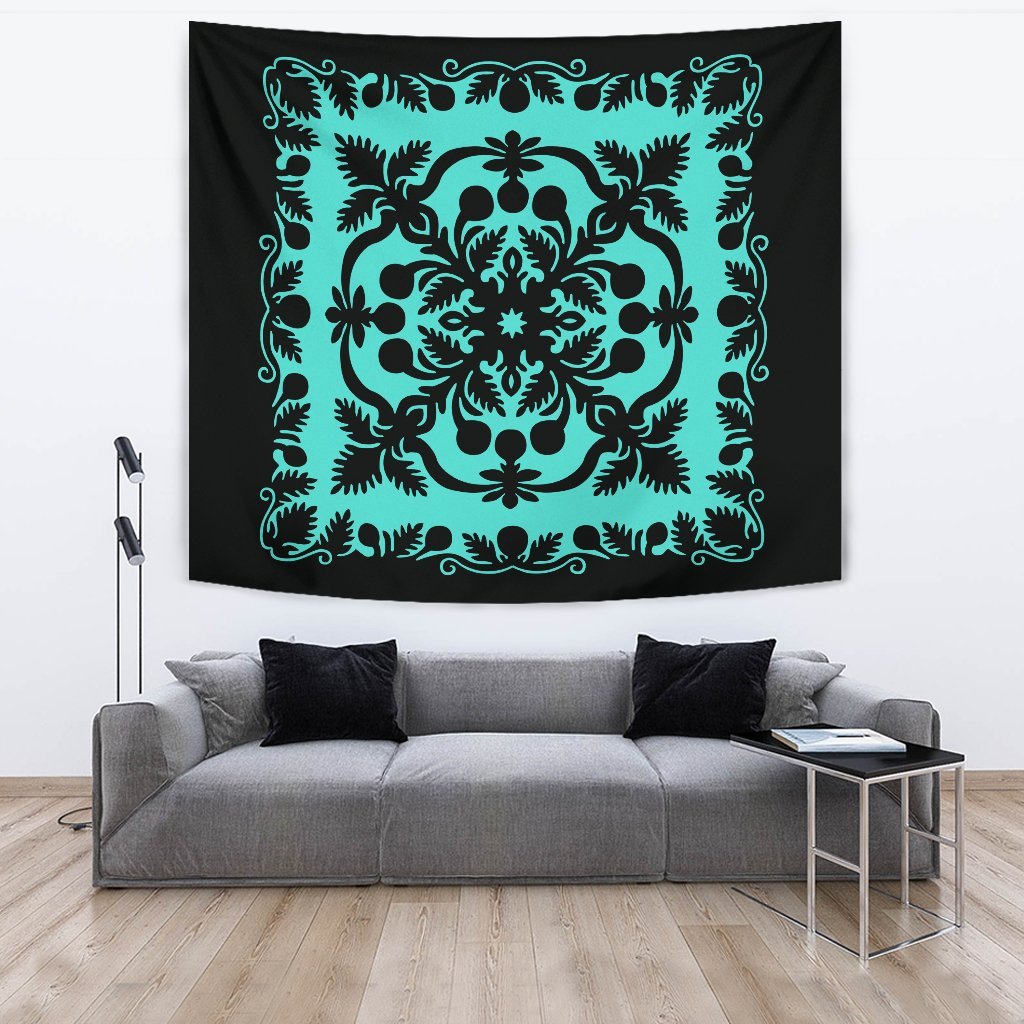 Hawaii Tapestry Royal - Turquoise Ver 2 Wall Tapestry Turquoise - Polynesian Pride