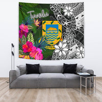 Tuvalu Tapestry - Turtle Plumeria Banana Leaf - Polynesian Pride
