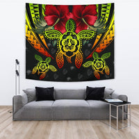 Hawaii Turtle Tropical Polynesian Tapestry - Iris Style - AH Wall Tapestry Reggae - Polynesian Pride