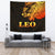 Sun In Leo Zodiac Tapestry Polynesian Tattoo Simple - Orange Black Wall Tapestry Large 104" x 88" Orange - Polynesian Pride