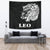 Sun In Leo Zodiac Tapestry Polynesian Tattoo Simple - White Wall Tapestry Large 104" x 88" Black - Polynesian Pride