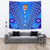 Fiji Drua Tapestry Tapa Wall Tapestry Large 104" x 88" Blue - Polynesian Pride