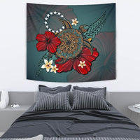 Cook Islands Tapestry - Blue Turtle Tribal Medium 80" x 68" Blue - Polynesian Pride