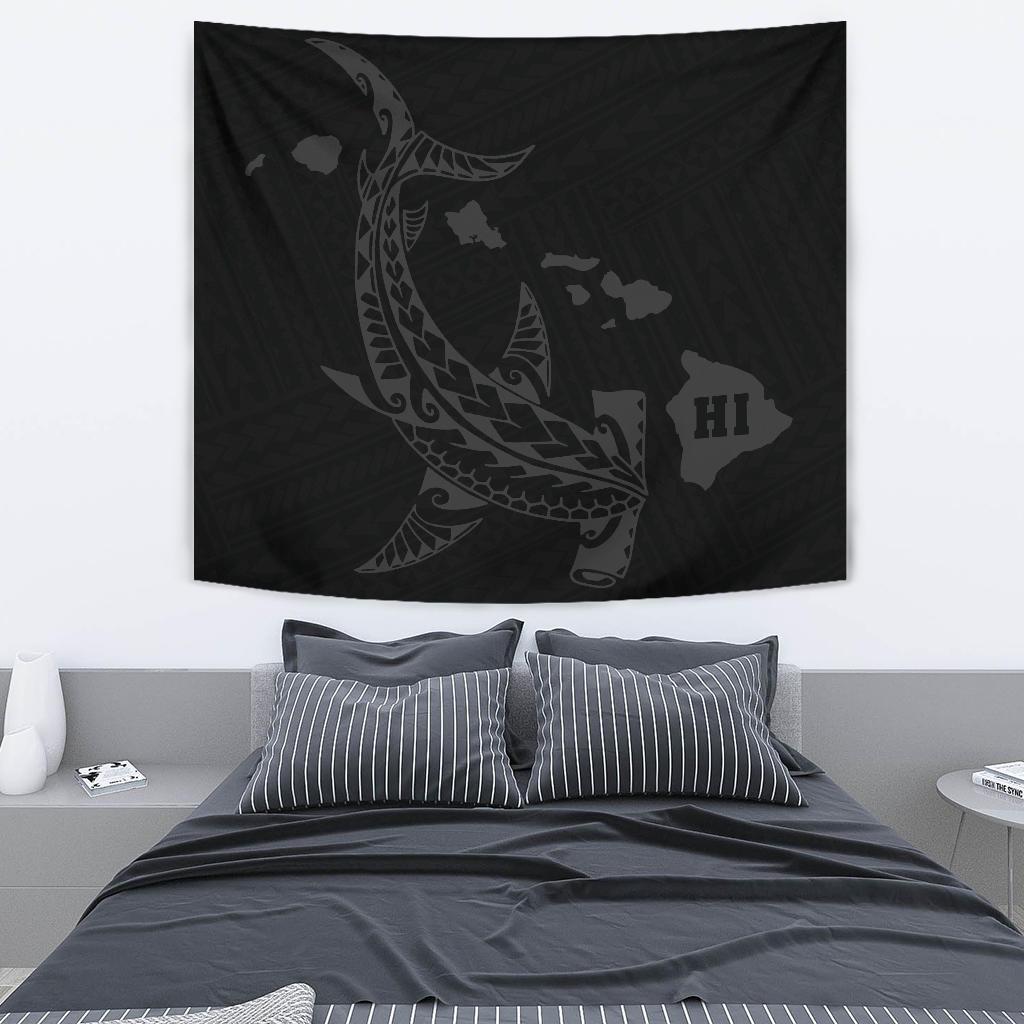 Hawaii Shark Gray Polynesian Tribal Tapestry - Polynesian Pride
