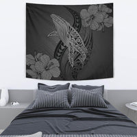 Hawaii Whale Swim Poly Gray Tapestry Wall Tapestry 130cm*150cm Gray - Polynesian Pride