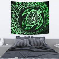Hawaiian Turtle Polynesian Green Tapestry Wall Tapestry Green - Polynesian Pride